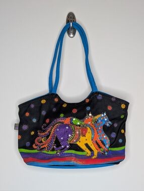 Laurel Burch Canvas Beaded Horse Purse Bag